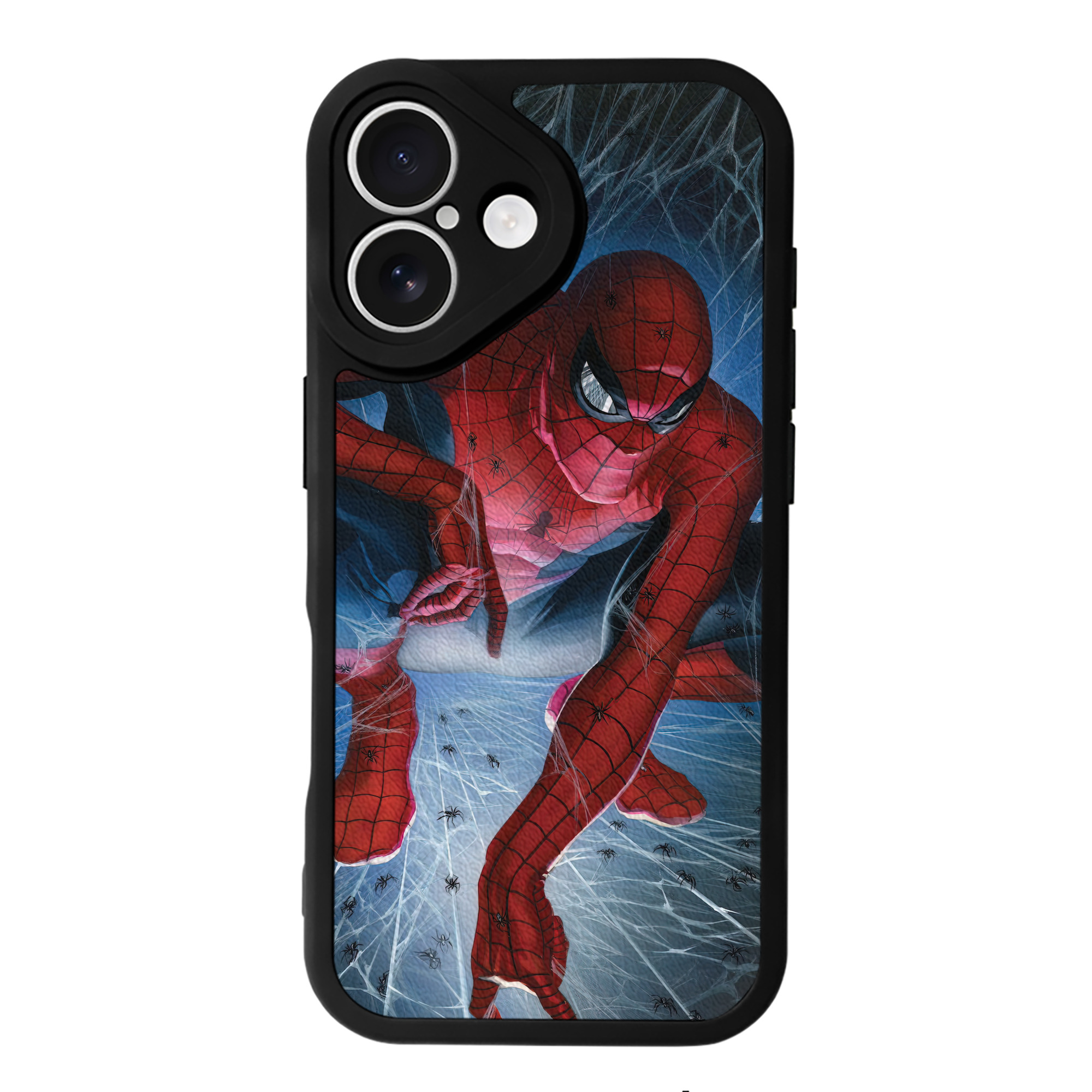 （画像用） Spider Man スパイダーマン 【iPhone 16シリーズ対応】シリコンスマホケース（レザー調） 材質：シリコン